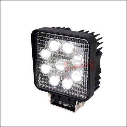 Spec-D Universal 4.5" Square 9 LED Black Trim Work Lights